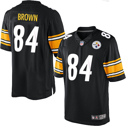 Men's Limited Antonio Brown Nike Jersey Black Home - #84 NFL Pittsburgh Steelers